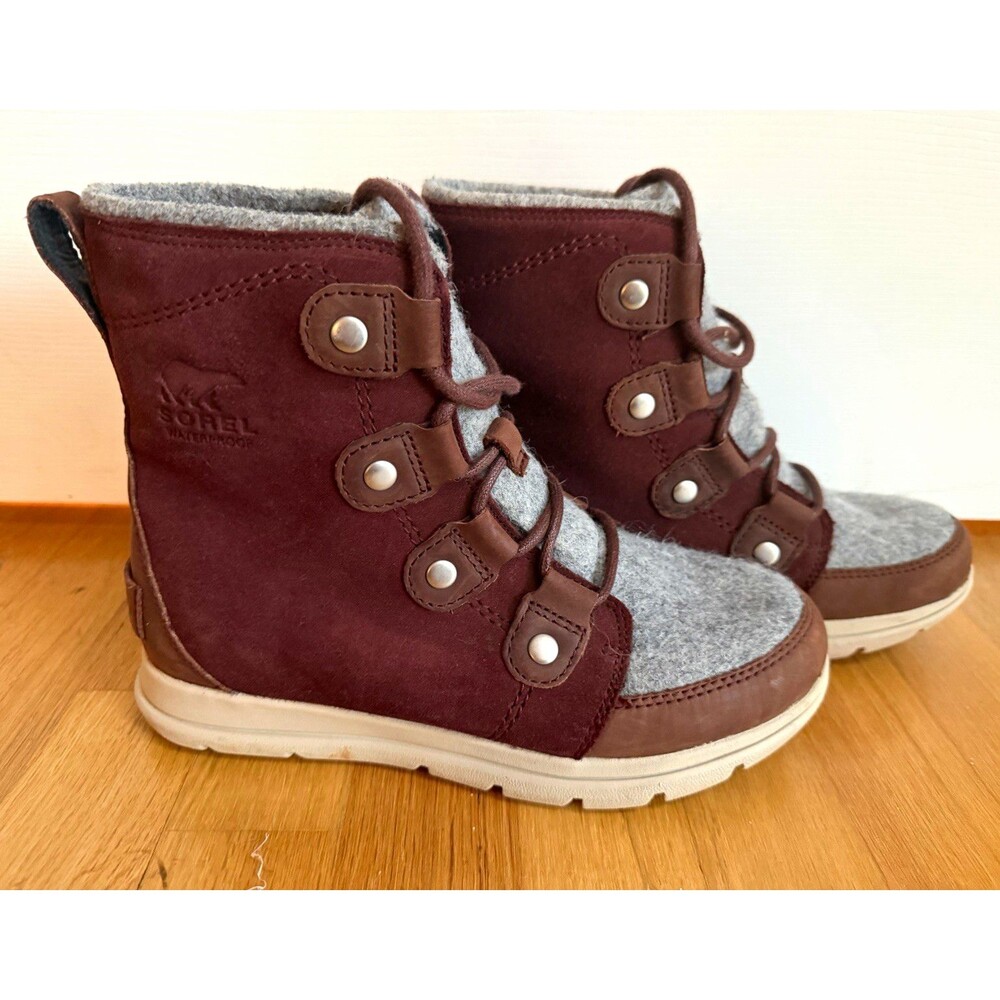 Sorel Explorer Joan Waterproof Boots Rare Redwood/Sequoia color